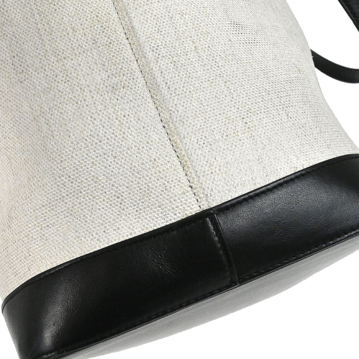 Saint Laurent White Calfskin Teddy Drawstring Tote Handbag