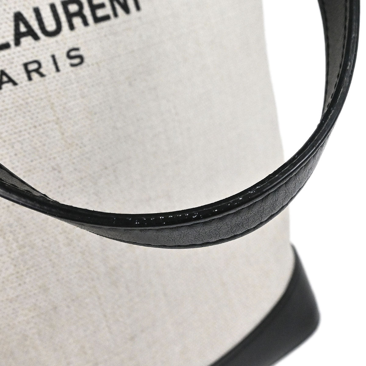 Saint Laurent White Calfskin Teddy Drawstring Tote Handbag
