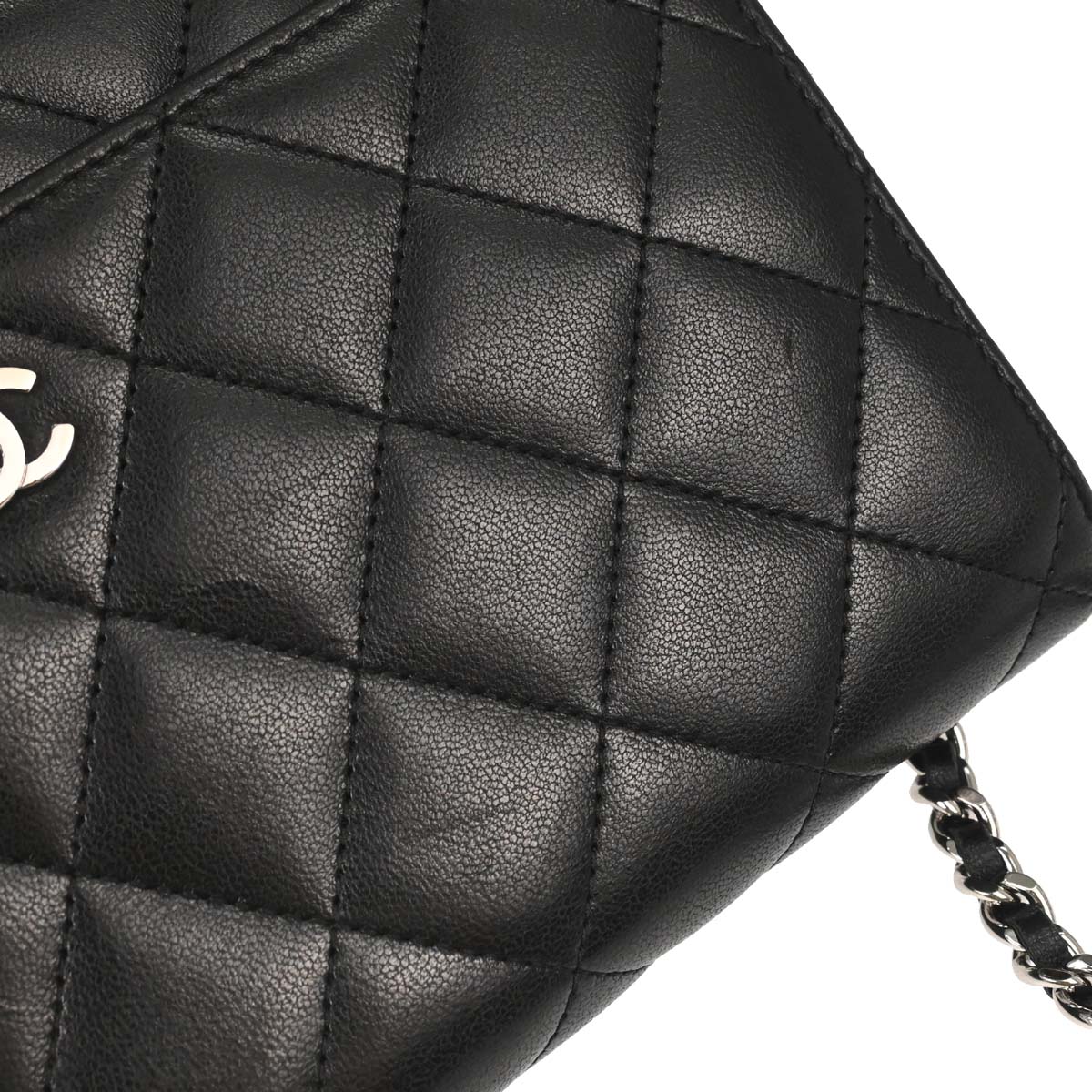 Chanel 2012-2013 Black Lambskin Classic WOC Wallet on Chain Bag