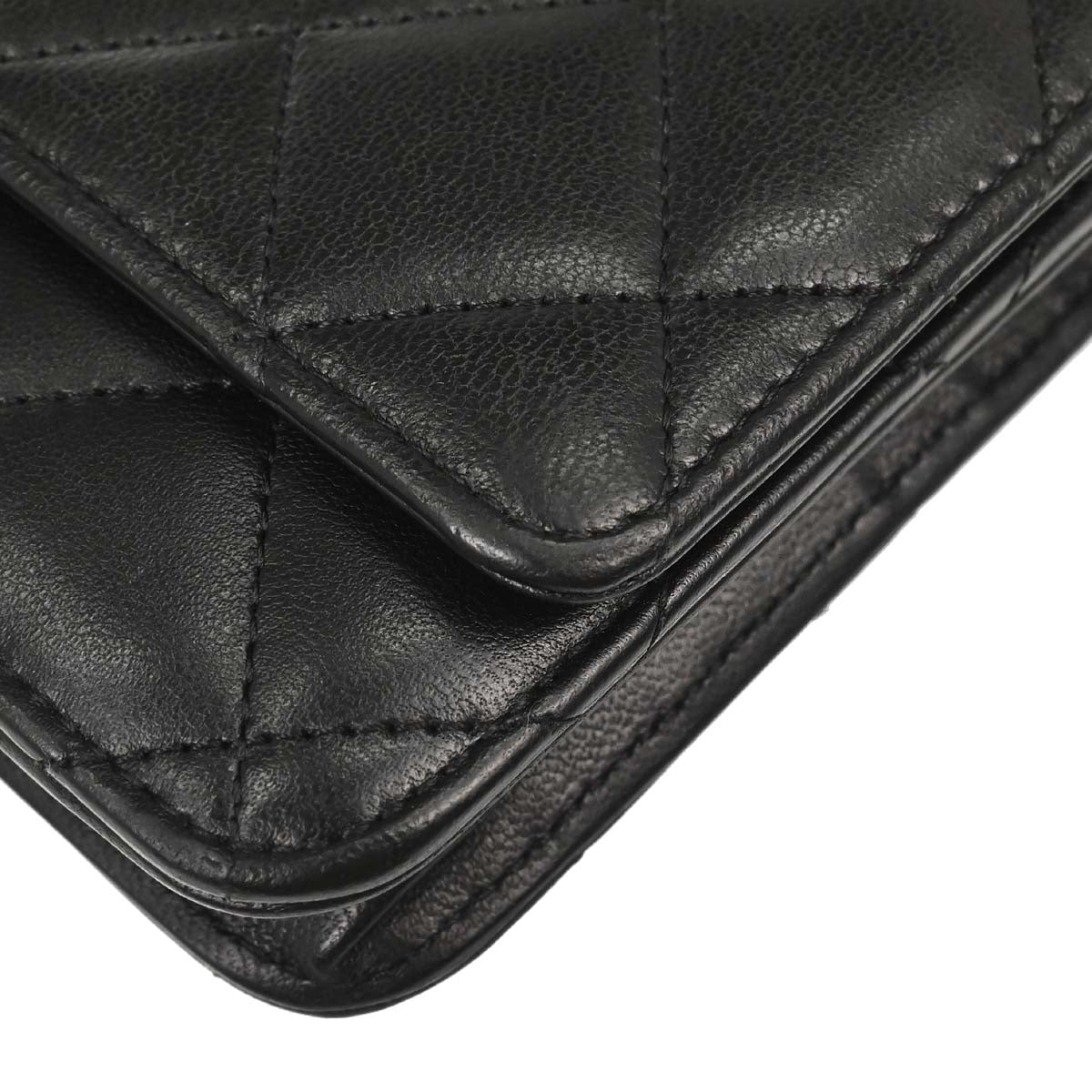 Chanel 2012-2013 Black Lambskin Classic WOC Wallet on Chain Bag