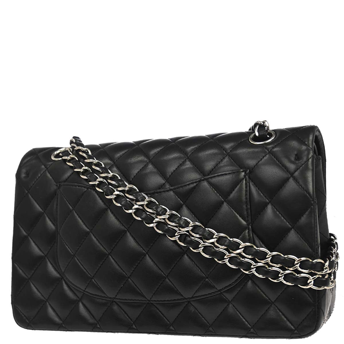 Chanel 2012 Black Lambskin Medium Classic Double Flap Shoulder Bag