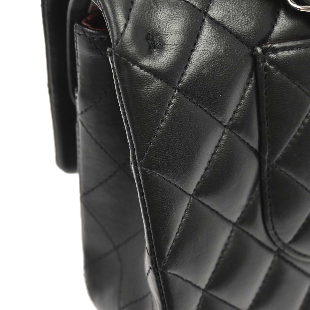 Chanel 2012 Black Lambskin Medium Classic Double Flap Shoulder Bag