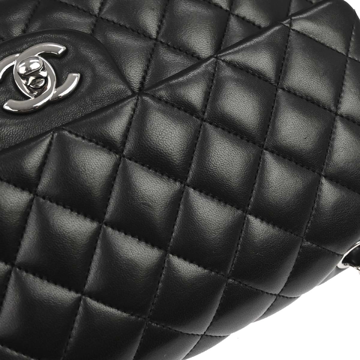 Chanel 2012 Black Lambskin Medium Classic Double Flap Shoulder Bag