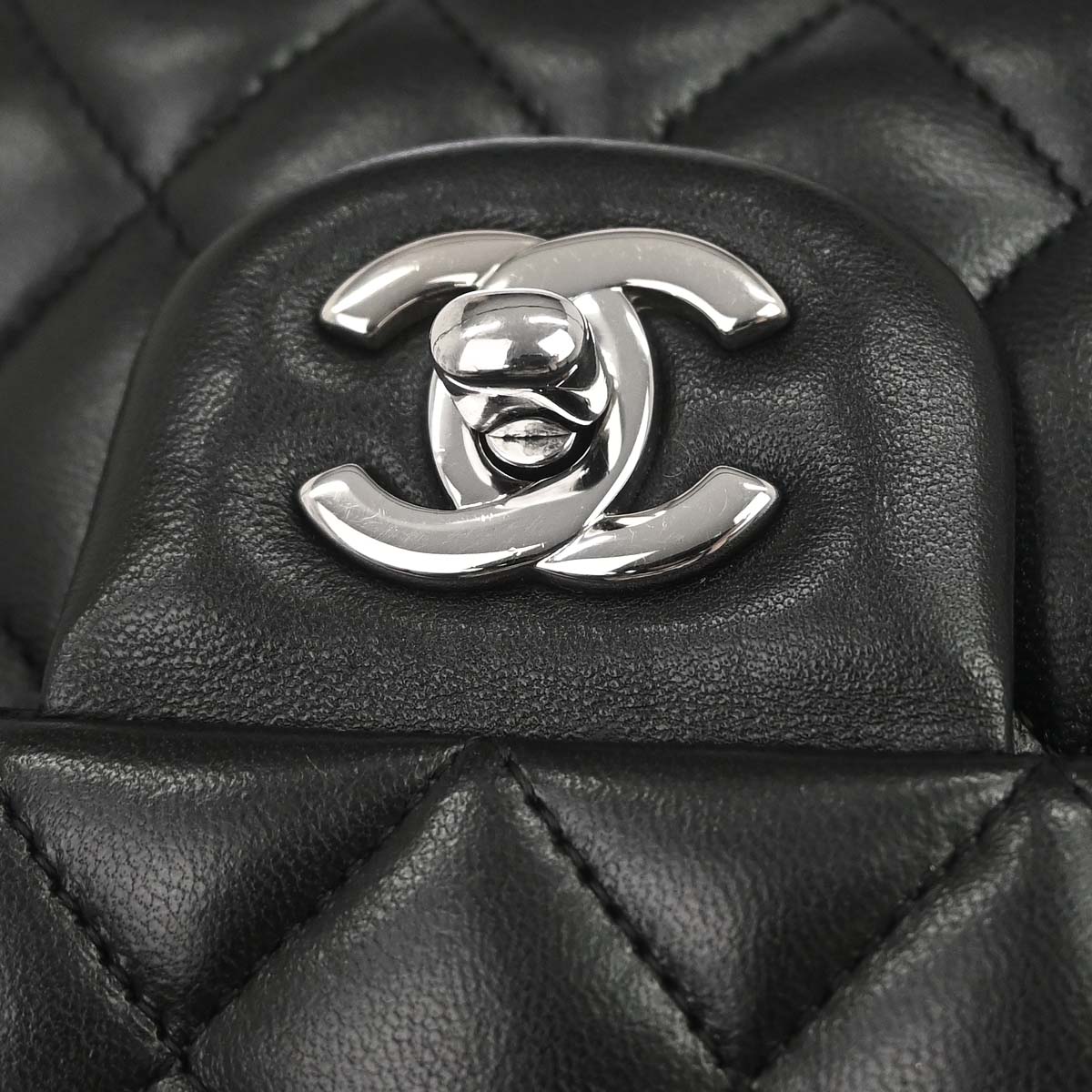 Chanel 2012 Black Lambskin Medium Classic Double Flap Shoulder Bag