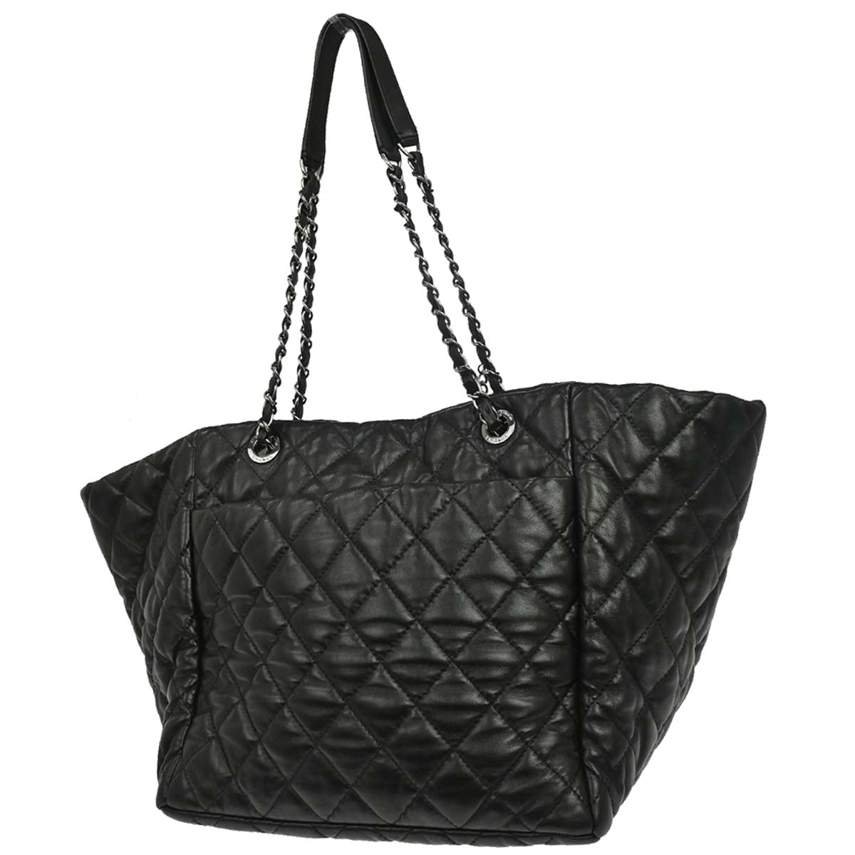 Chanel 2017-2018 Black Lambskin Week End on Mars Chain Tote Handbag