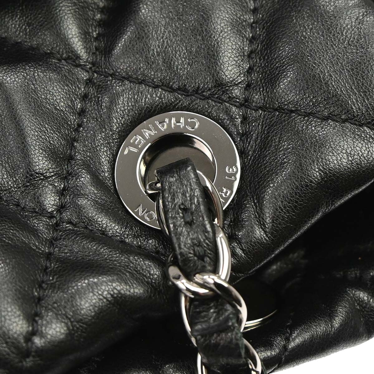 Chanel 2017-2018 Black Lambskin Week End on Mars Chain Tote Handbag