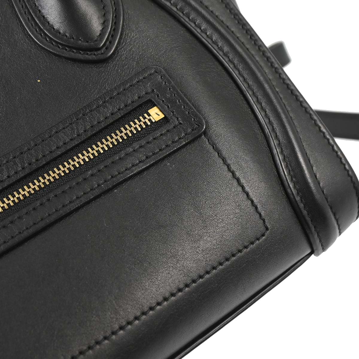 Celine Black Leather Nano Luggage 2way Tote Handbag