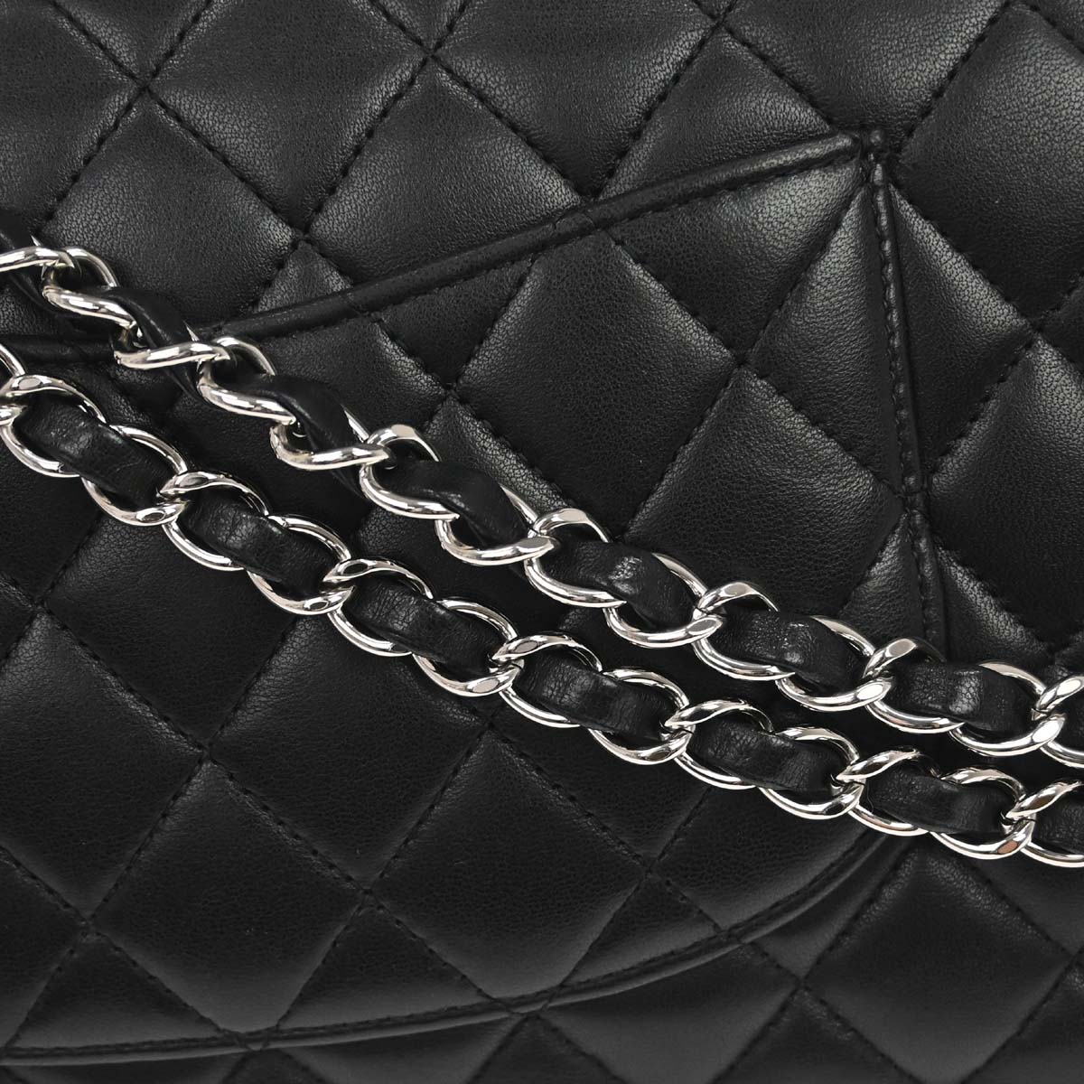 Chanel 2011 Black Lambskin Medium Classic Double Flap Shoulder Bag