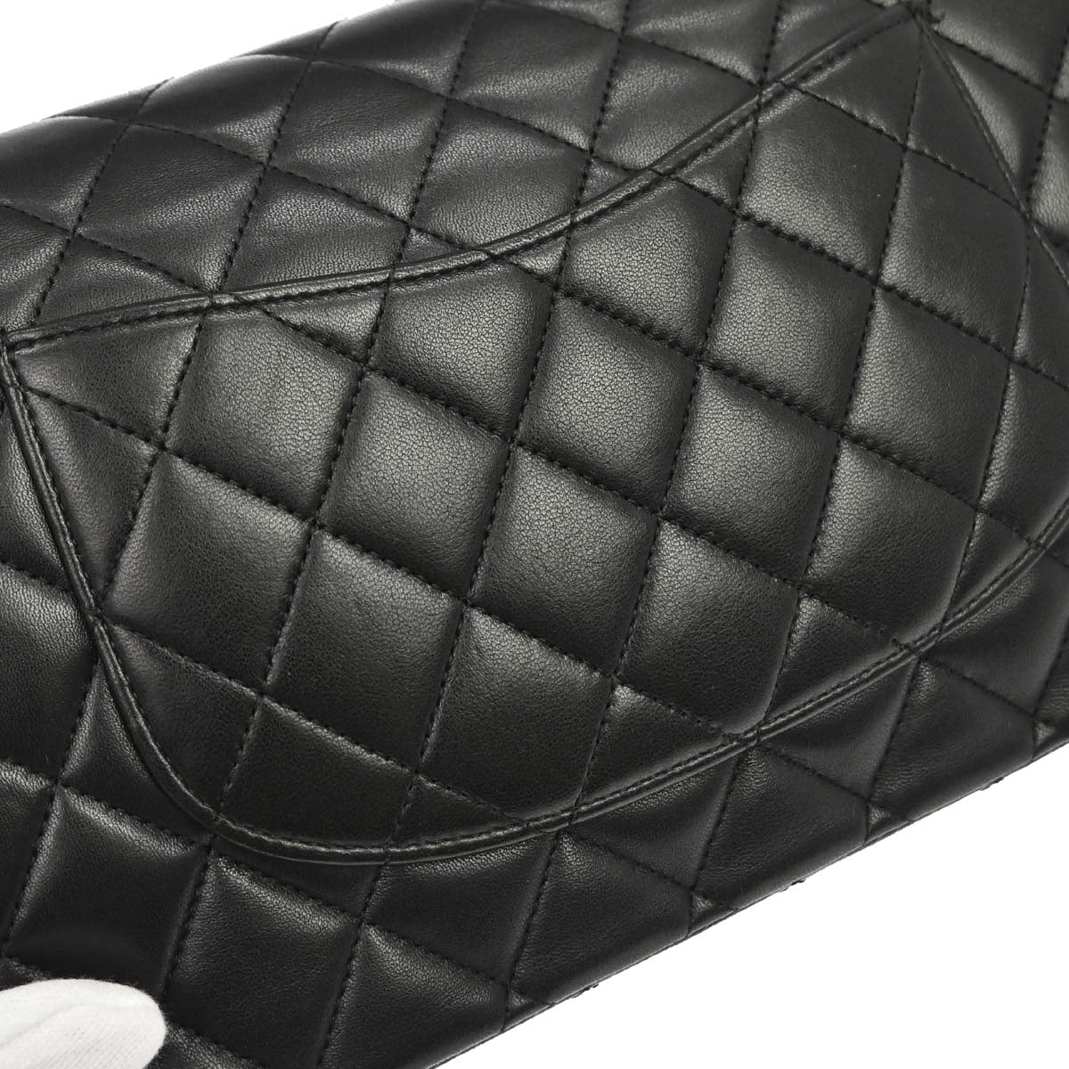 Chanel 2011 Black Lambskin Medium Classic Double Flap Shoulder Bag