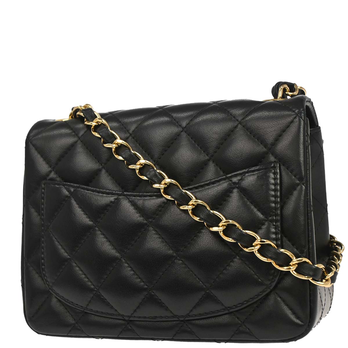 Chanel 2015-2016 Black Lambskin Mini Classic Square Flap Shoulder Bag 17