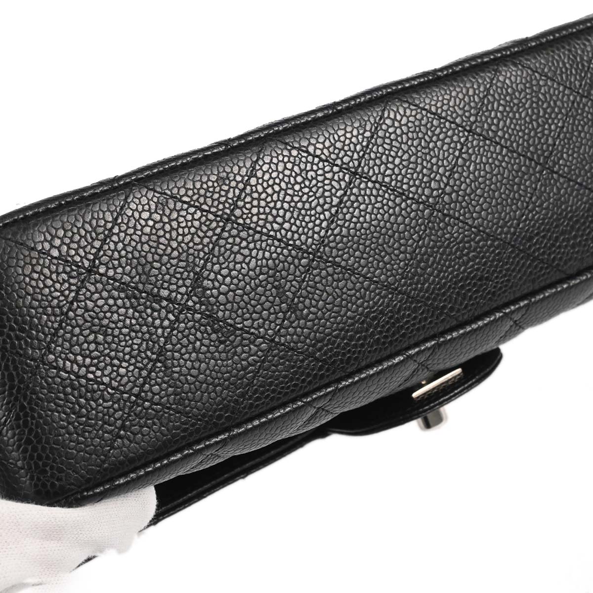 Chanel Black Caviar Skin Medium Classic Double Flap Shoulder Bag