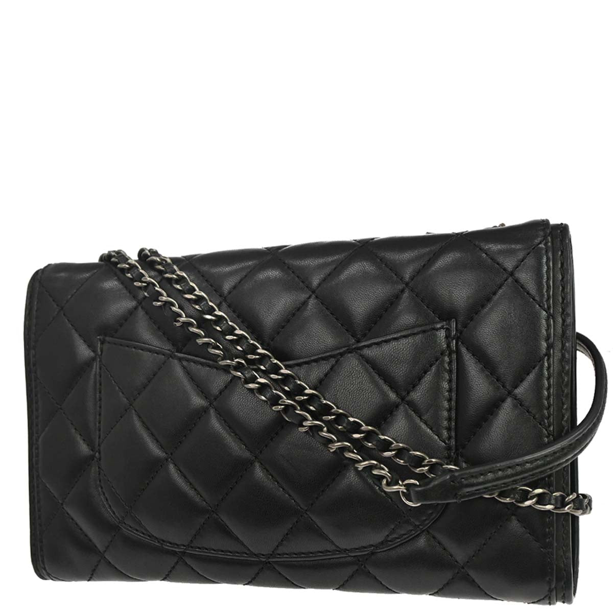Chanel 2013-2014 Black Lambskin Flap Shoulder Bag