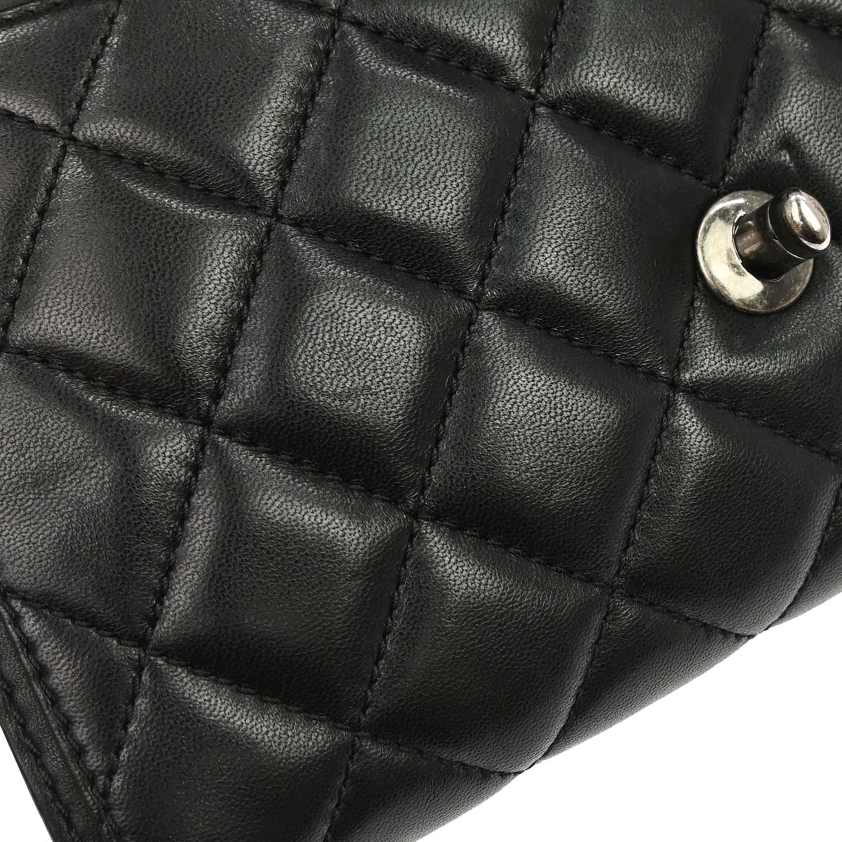 Chanel 2013-2014 Black Lambskin Flap Shoulder Bag
