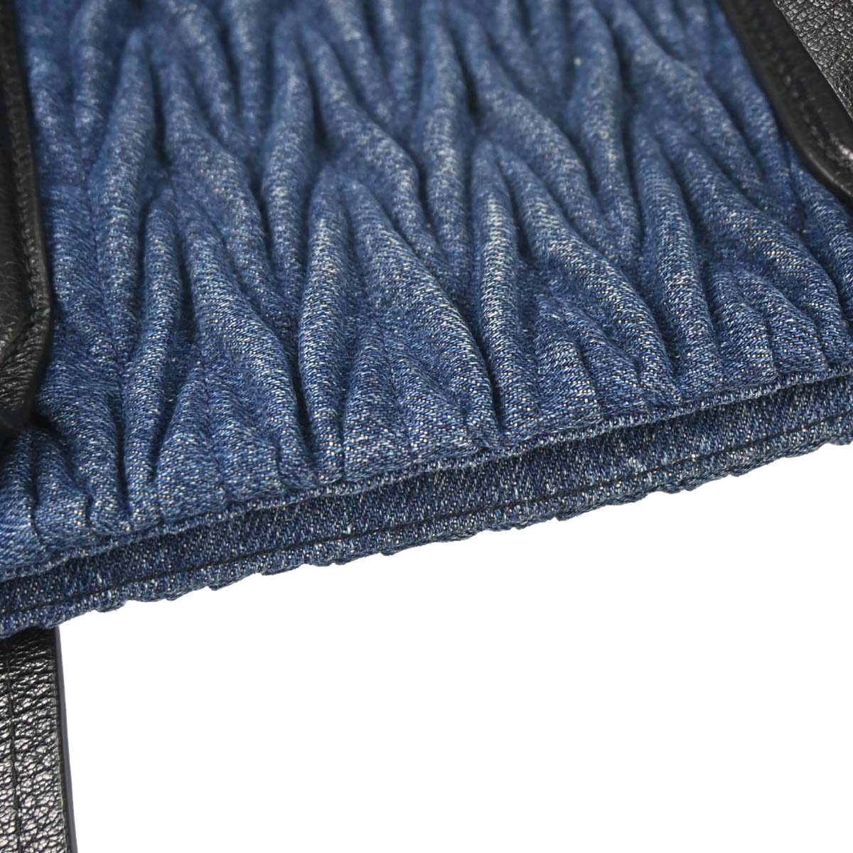 Miu Miu Blue Denim Matrasse Tote Handbag