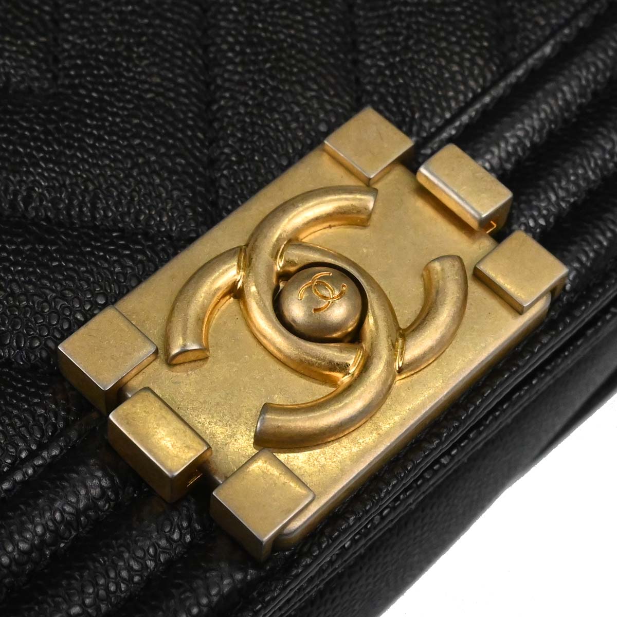 Boy Chanel 2017-2018 Black Caviar Skin Small Chain Shoulder Bag