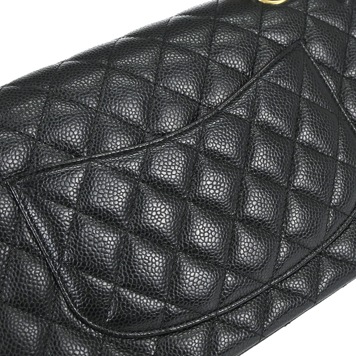 Chanel Black Caviar Skin Medium Classic Double Flap Shoulder Bag