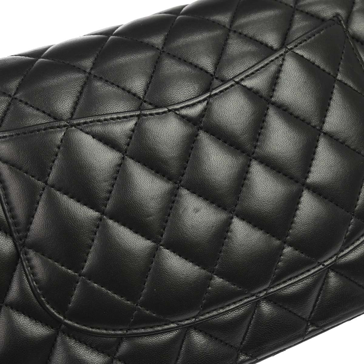 Chanel 2013-2014 Black Lambskin Medium Classic Double Flap Shoulder Bag