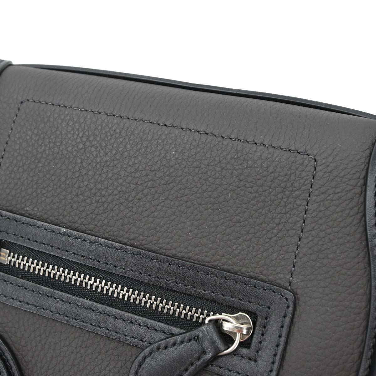 Celine Brown Leather Nano Luggage 2way Shoulder Tote Handbag