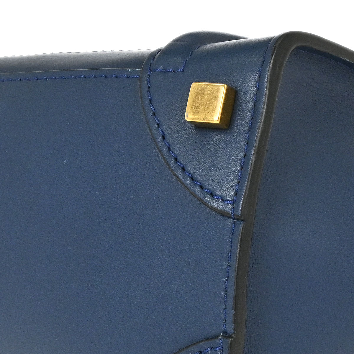 Celine Blue Leather Micro Luggage Tote Bag