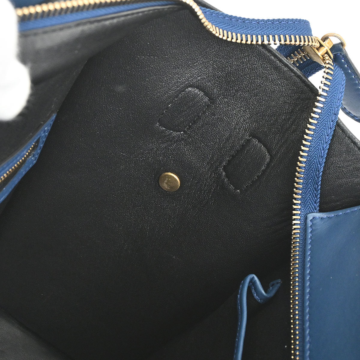 Celine Blue Leather Micro Luggage Tote Bag