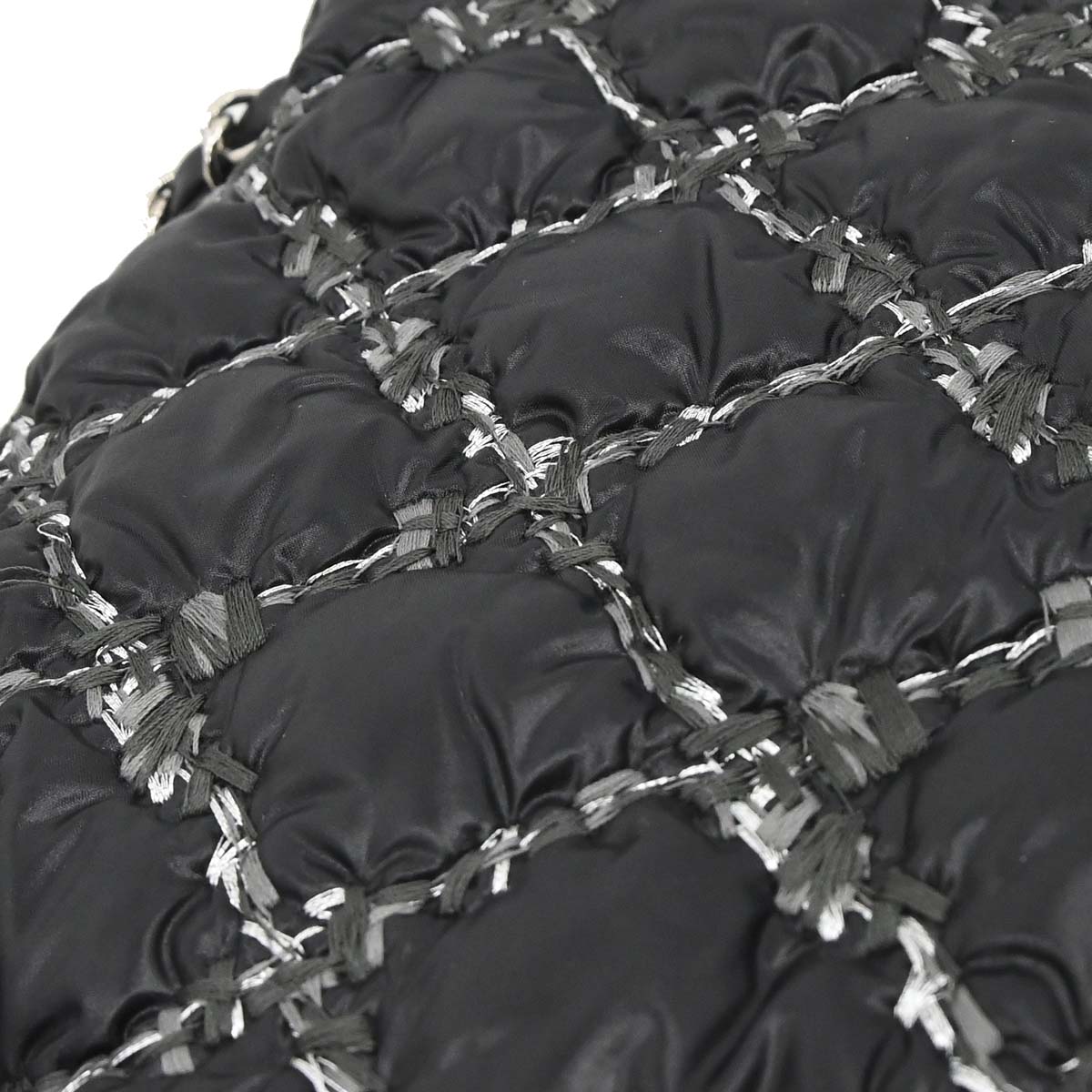 Chanel 2010-2011 Black Nylon Tweed Paris-Byzance Bubble Flap Shoulder Bag