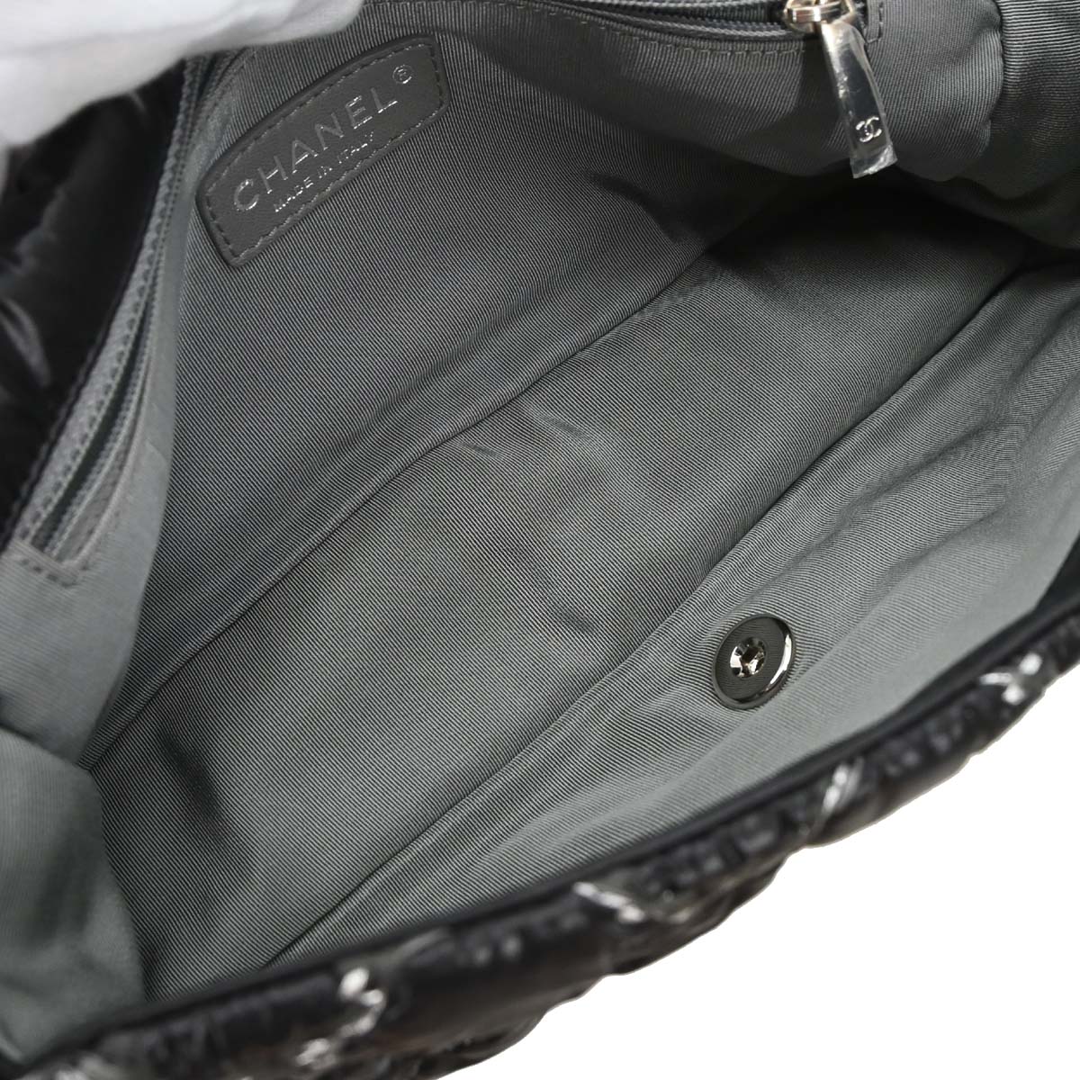 Chanel 2010-2011 Black Nylon Tweed Paris-Byzance Bubble Flap Shoulder Bag