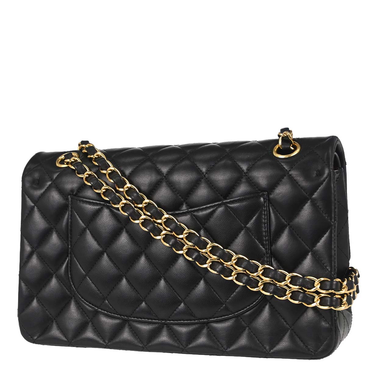 Chanel Black Lambskin Medium Classic Double Flap Shoulder Bag