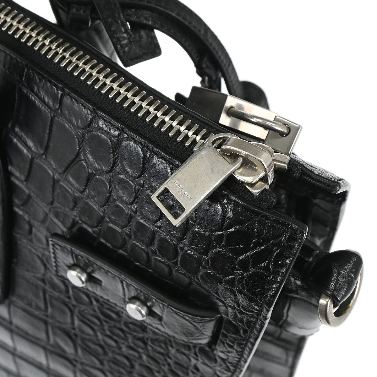 Saint Laurent Black Leather Sac de Jour 2way Shoulder Tote Handbag