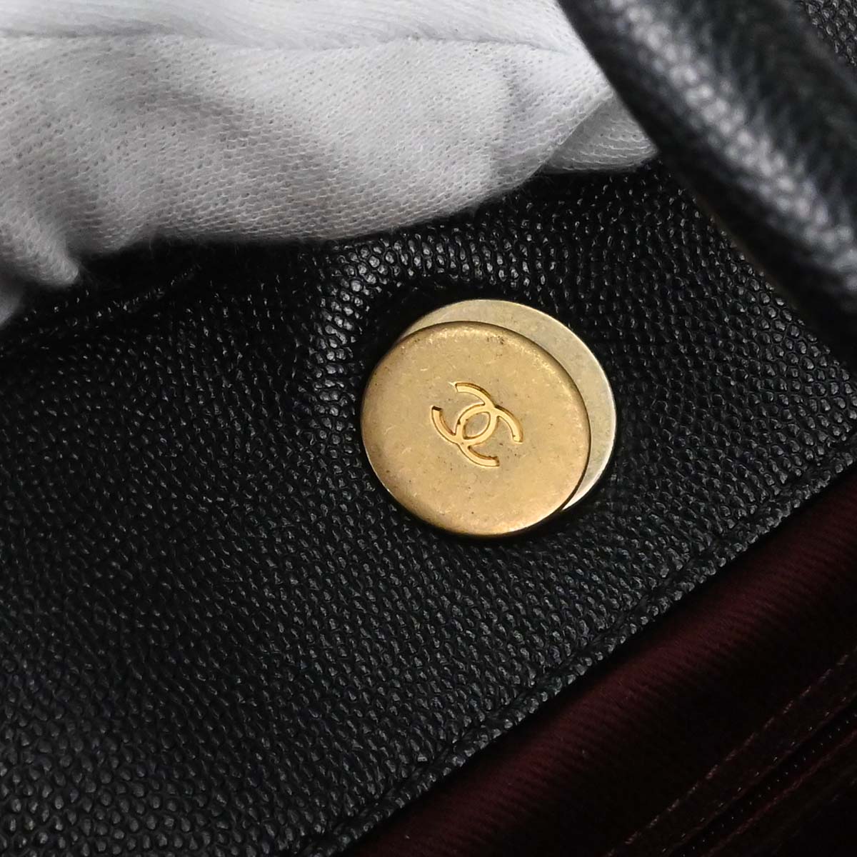 Chanel 2018-2019 Black Caviar Skin Chevron Shopping Tote 2way Shoulder Handbag
