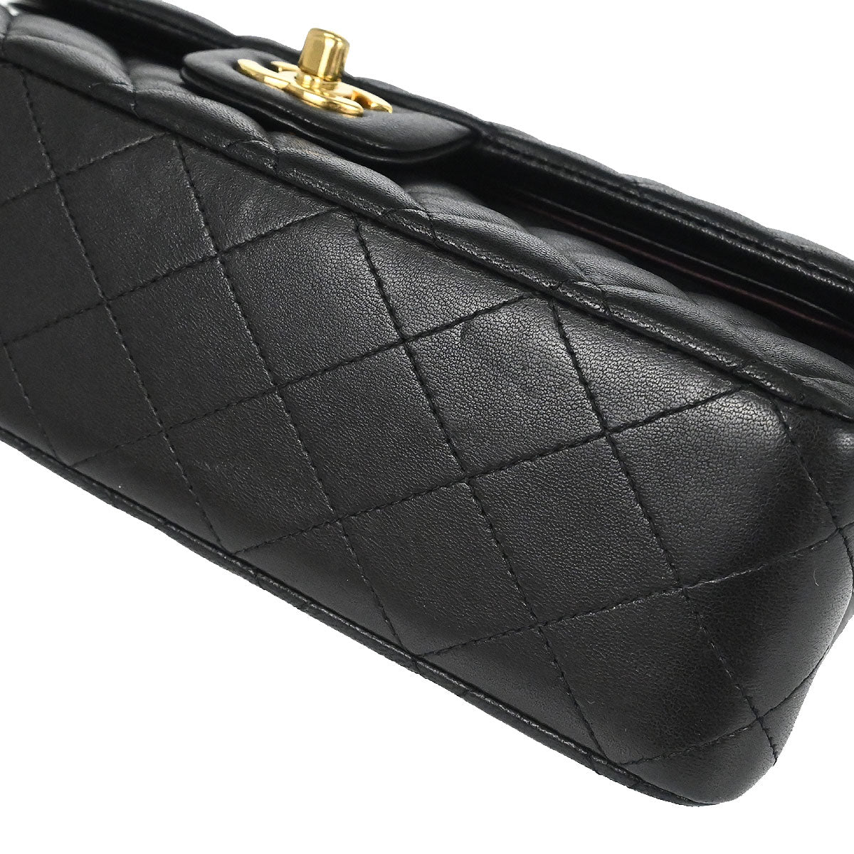 Chanel 2011 Black Lambskin Medium Classic Double Flap Shoulder Bag