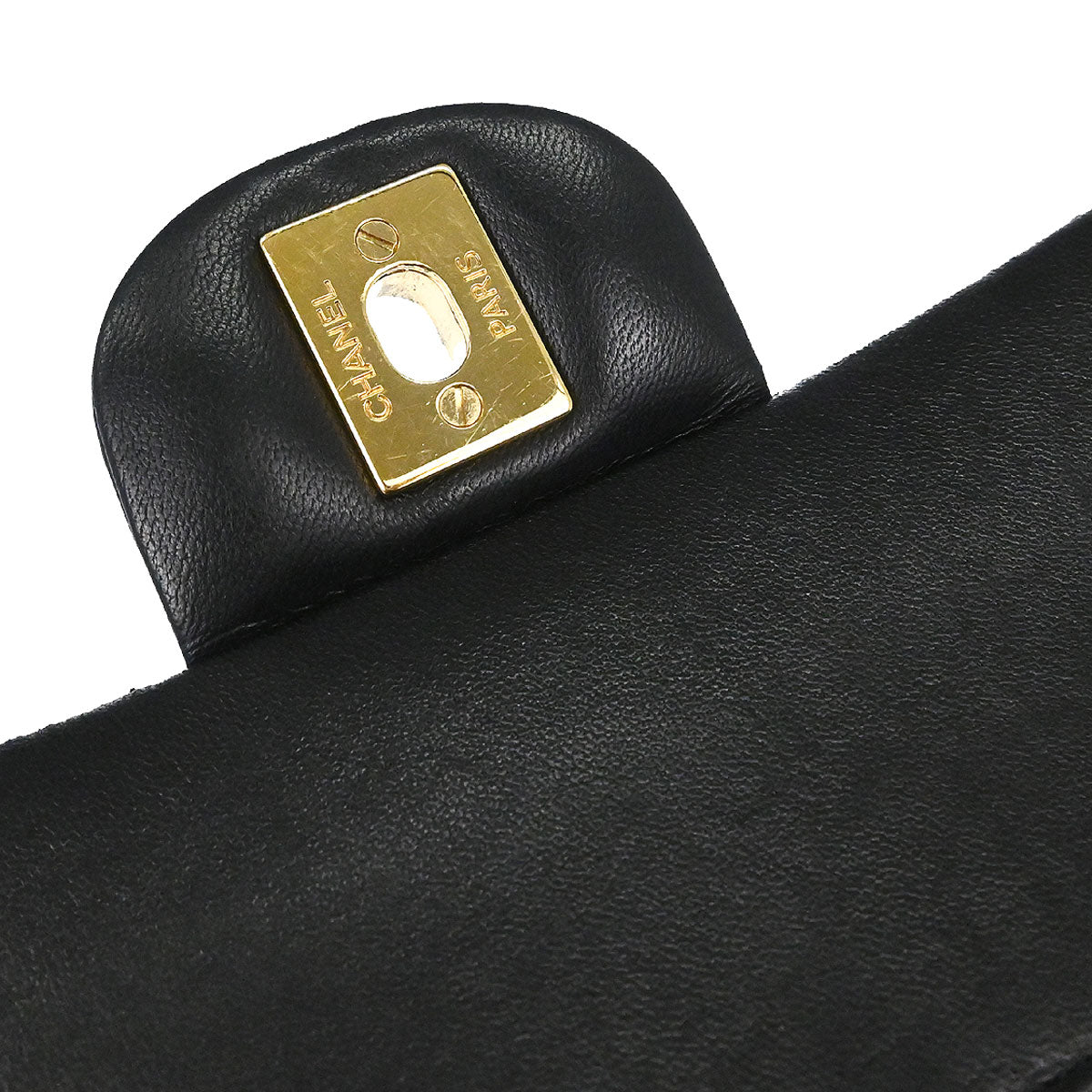 Chanel 2011 Black Lambskin Medium Classic Double Flap Shoulder Bag