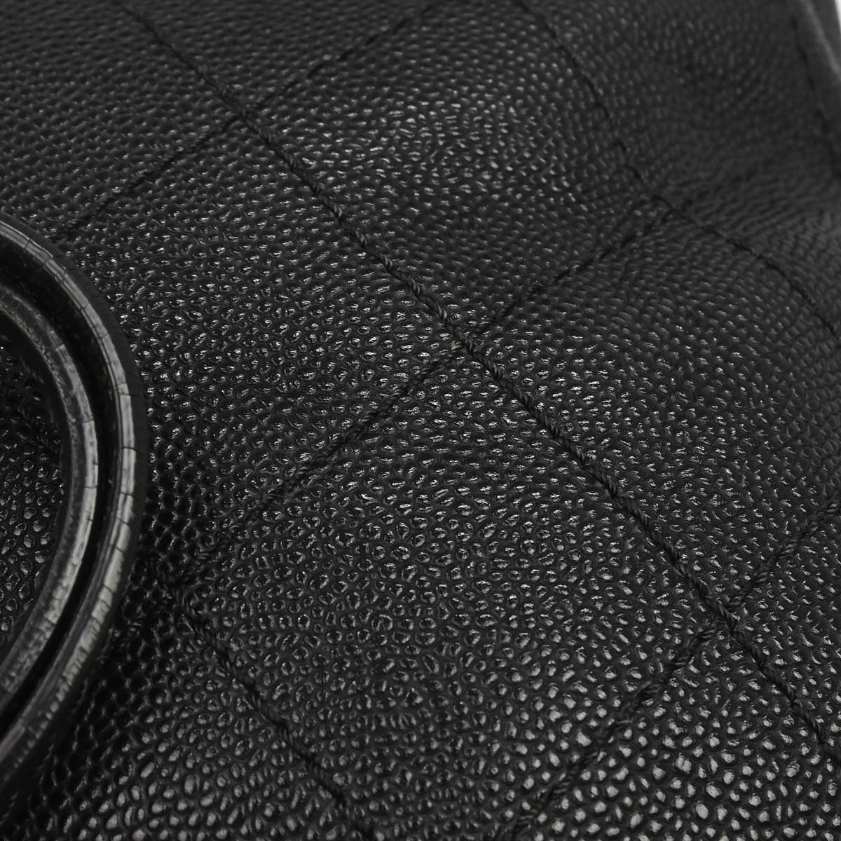 Chanel 2014 Black Caviar Skin On The Road Shopping Fever Tote Bag