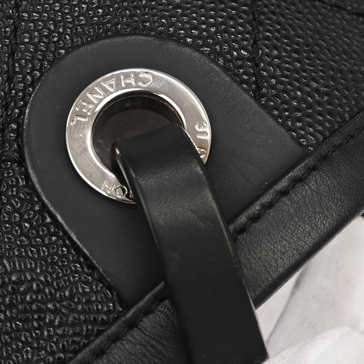 Chanel 2014 Black Caviar Skin On The Road Shopping Fever Tote Bag