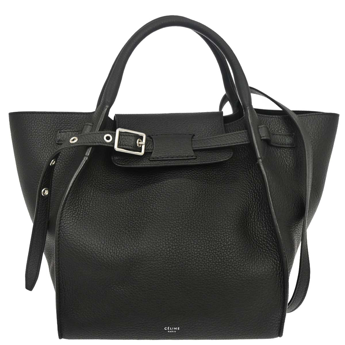 Celine Black Leather Small Big Bag 2way Shoulder Handbag
