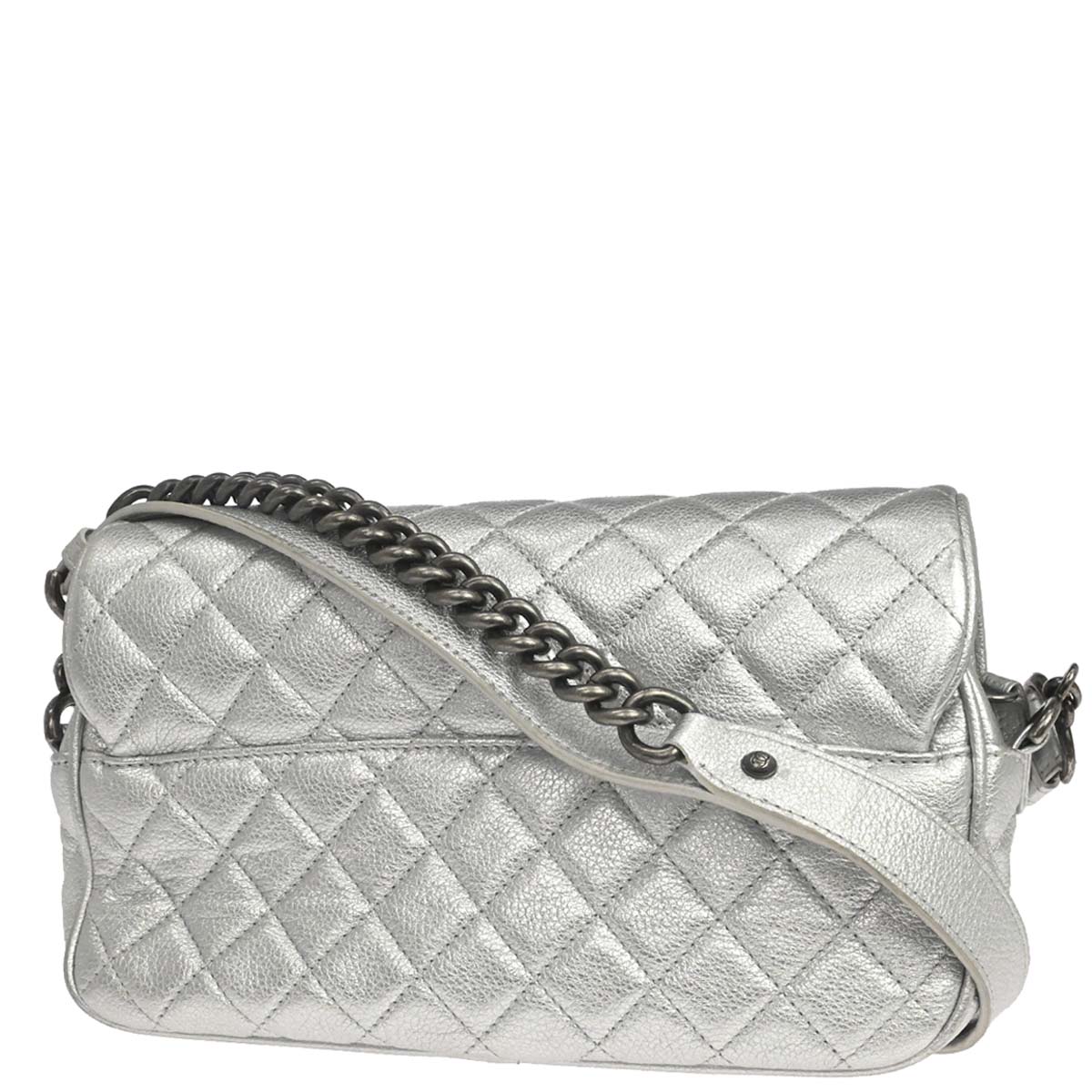 Chanel 2016-2017 Silver Calfskin Casual Rock Shoulder Bag