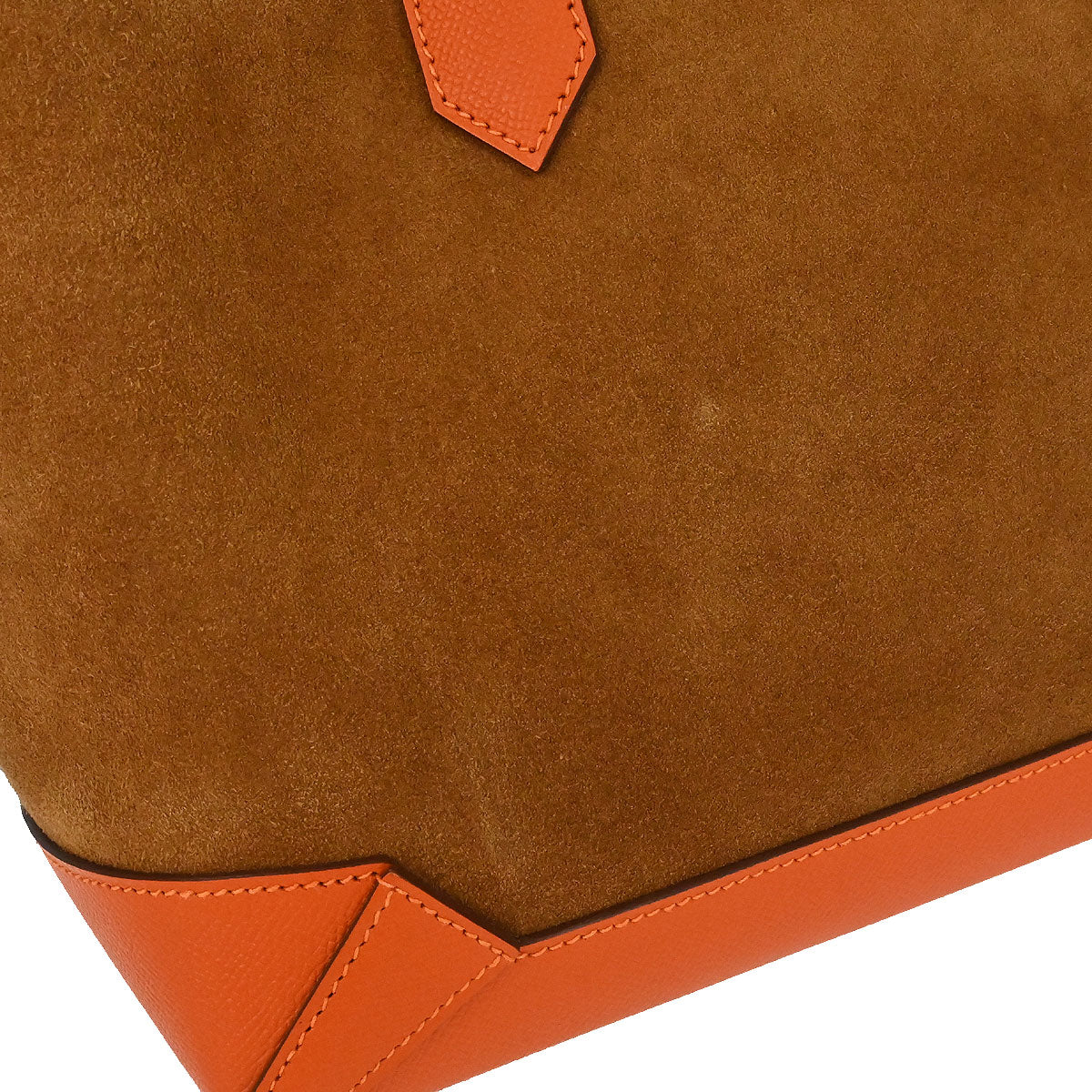 Hermes Orange Brown Doblis Epsom Maxibox Cabas 30 Tote Handbag