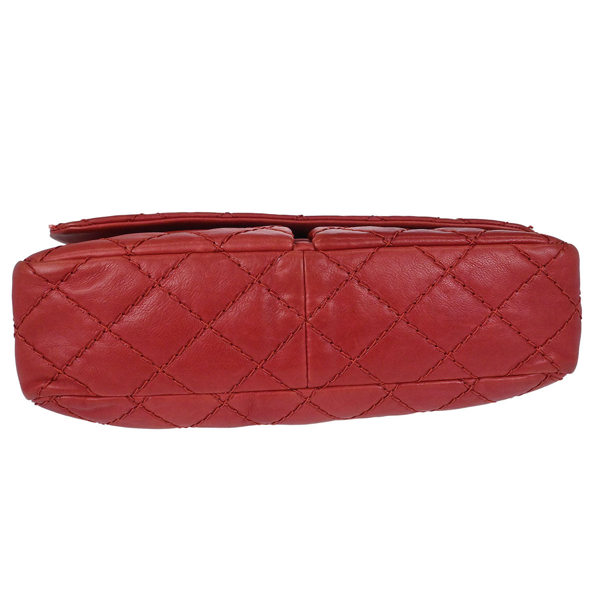Chanel 2012-2013 Red Calfskin Ultimate Stitch Natural Beauty Split Pocket Flap Bag