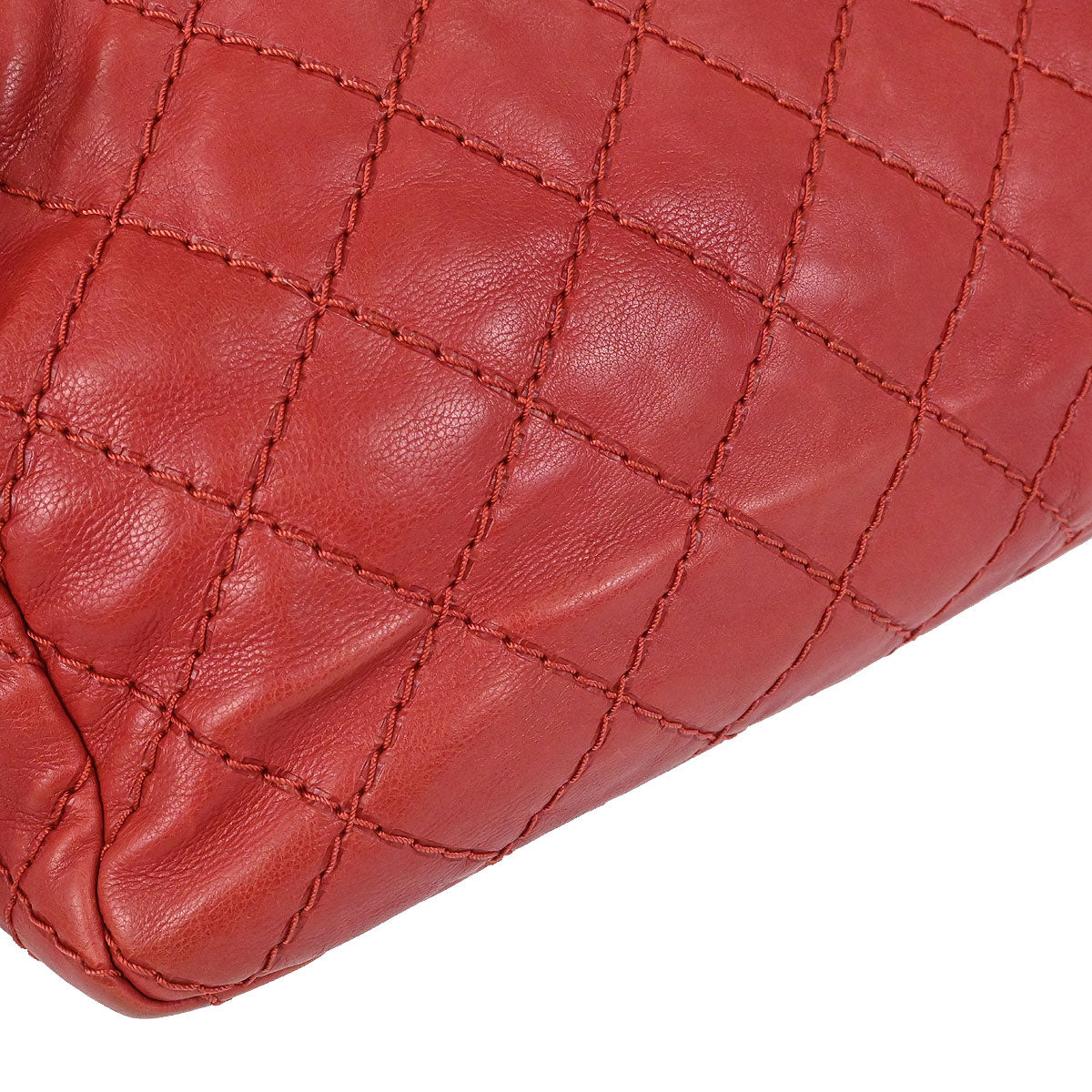 Chanel 2012-2013 Red Calfskin Ultimate Stitch Natural Beauty Split Pocket Flap Bag