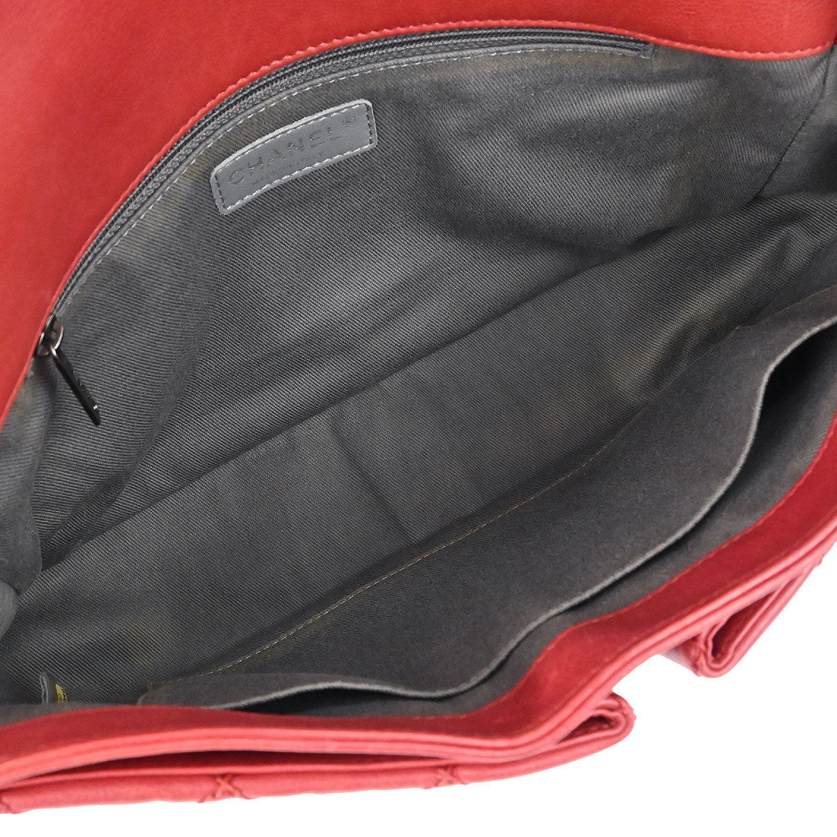 Chanel 2012-2013 Red Calfskin Ultimate Stitch Natural Beauty Split Pocket Flap Bag