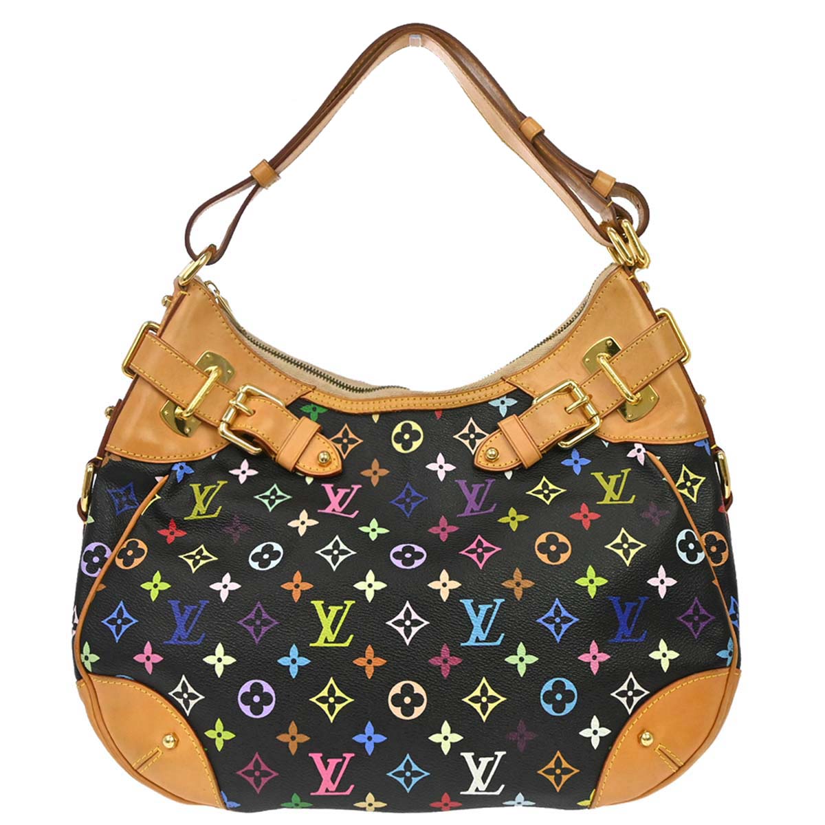 Louis Vuitton Black Monogram Multicolor Greta Handbag M40196