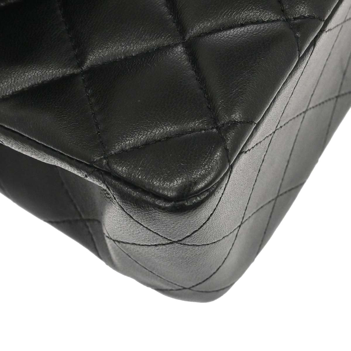 Chanel 2017-2018 Black Lambskin Medium Classic Double Flap Shoulder Bag