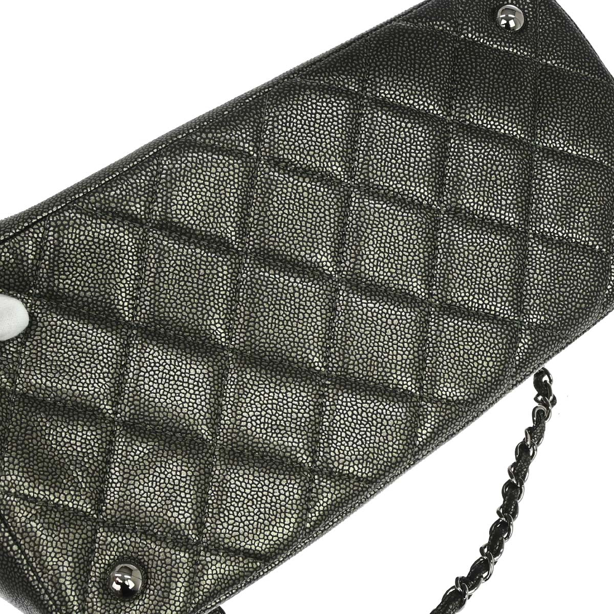 Chanel 2010-2011 Metallic Silver Caviar Skin Tote Handbag