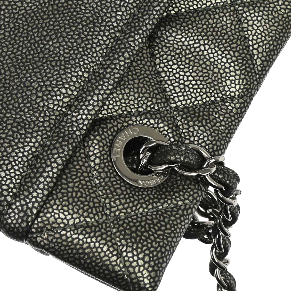 Chanel 2010-2011 Metallic Silver Caviar Skin Tote Handbag