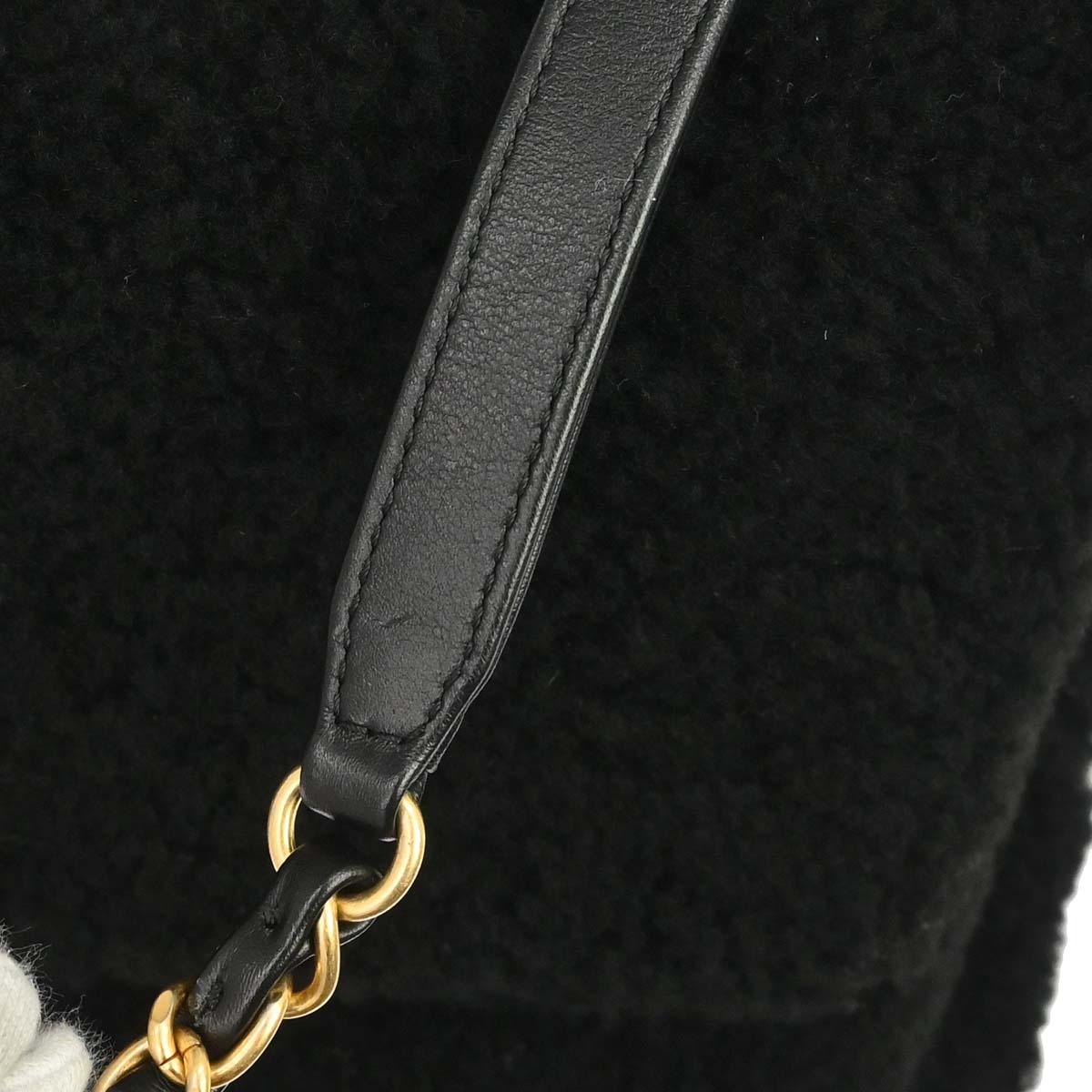 Chanel 2017 Black Shearling Coco Handle 2way Shoulder Handbag
