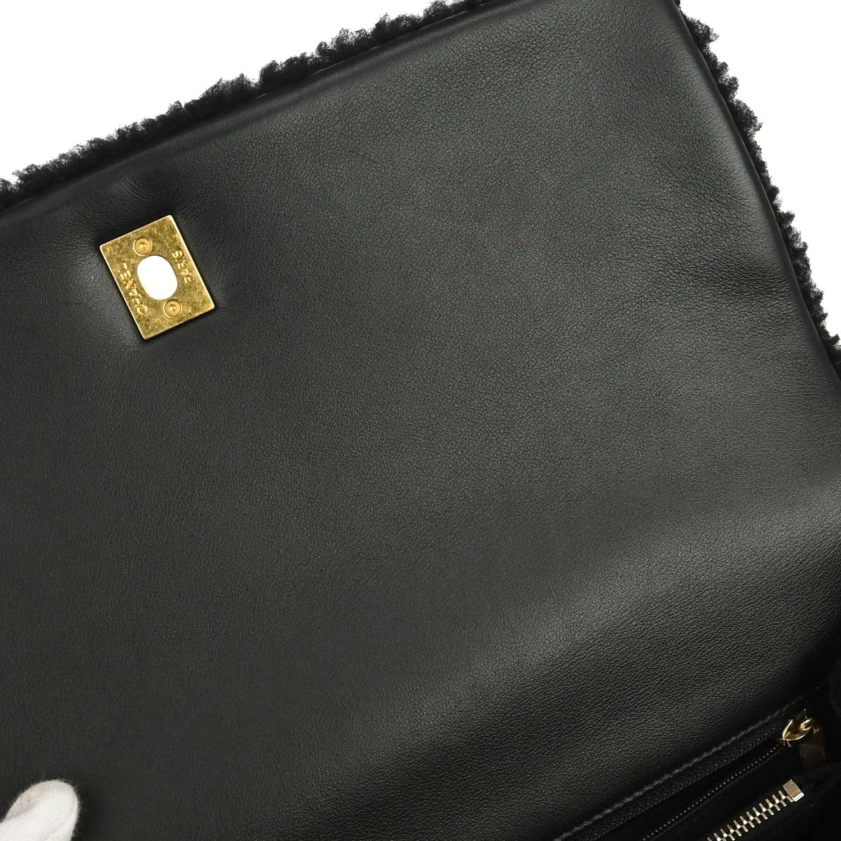Chanel 2017 Black Shearling Coco Handle 2way Shoulder Handbag
