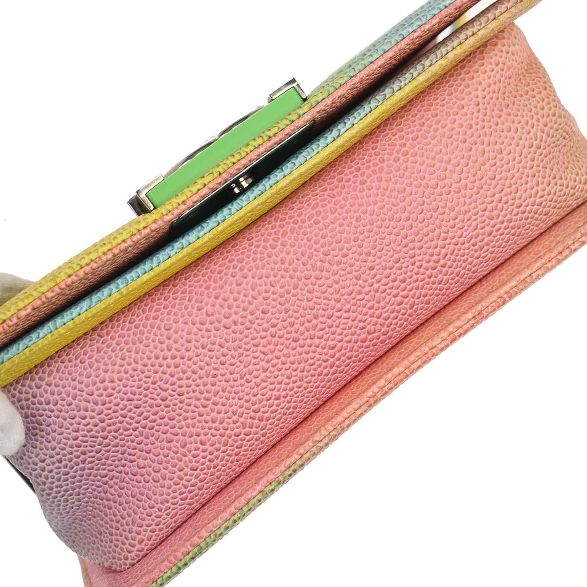 Boy Chanel 2017 Pink Yellow Blue Green Caviar Skin Small Chain Shoulder Bag