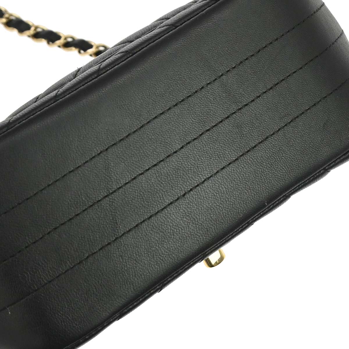 Chanel 2017-2018 Black Lambskin Chevron Mini Classic Square Flap Shoulder Bag 17