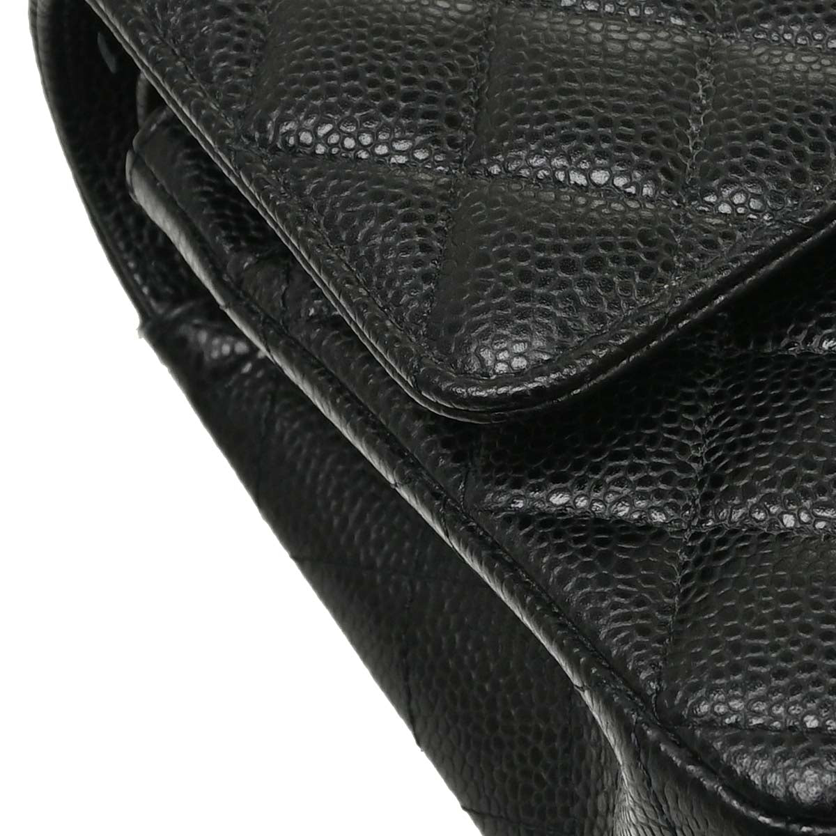 Chanel 2019 Black Caviar Skin Medium Classic Double Flap Shoulder Bag