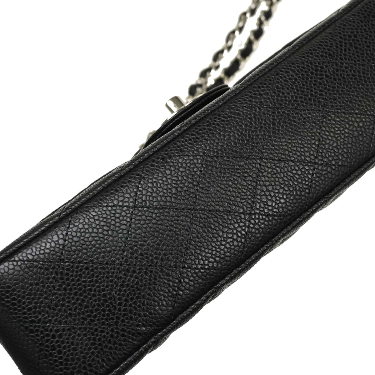 Chanel 2019 Black Caviar Skin Medium Classic Double Flap Shoulder Bag