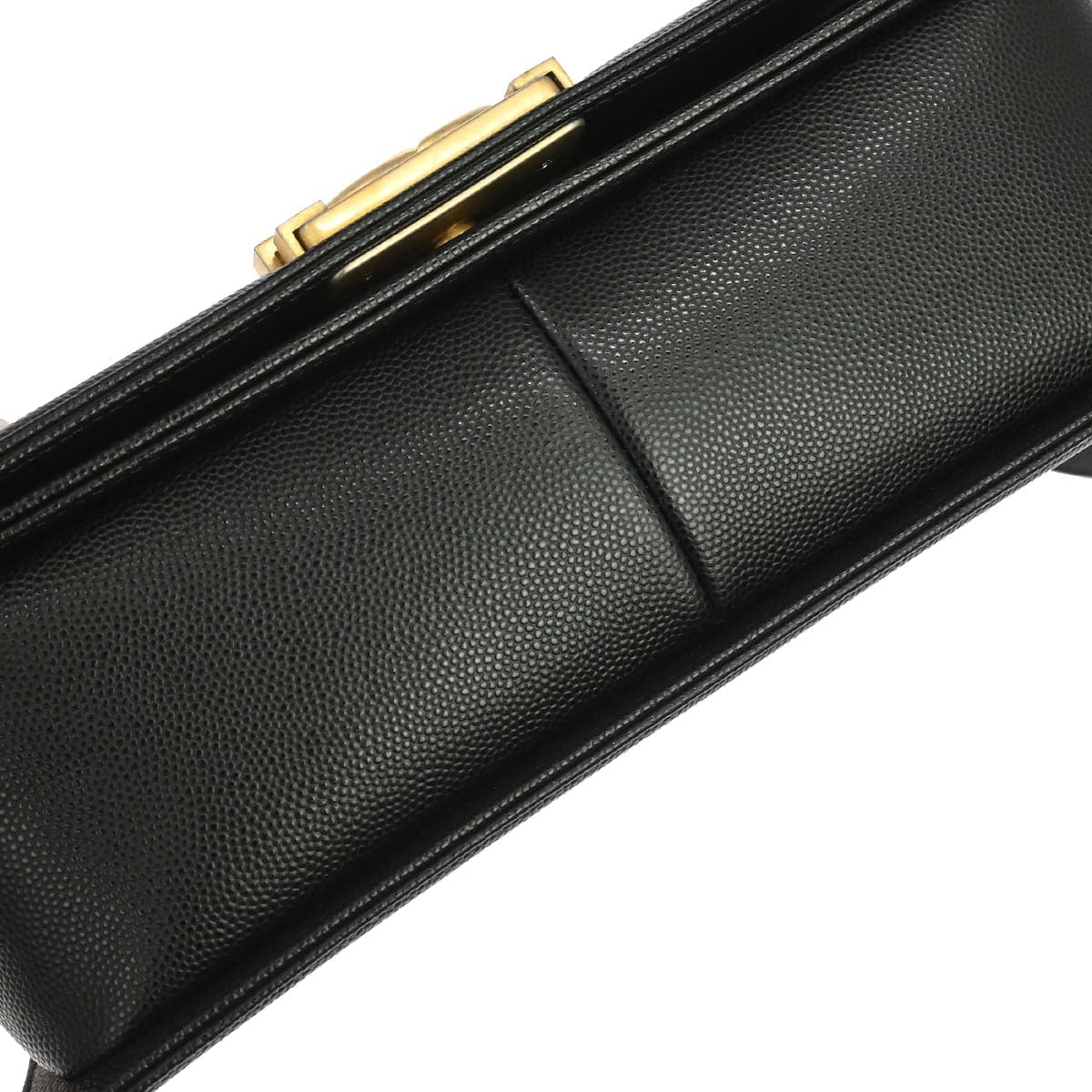 Boy Chanel 2018-2019 Black Caviar Skin Medium Shoulder Bag